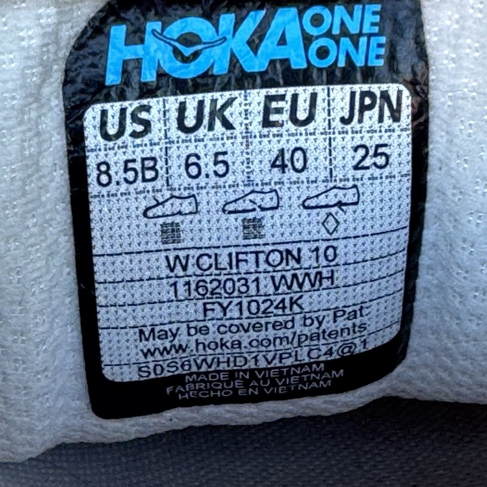 Size 8.5 - Hoka One One Clifton 10 White 1162031-WWH Women's - Picture 6 of 11